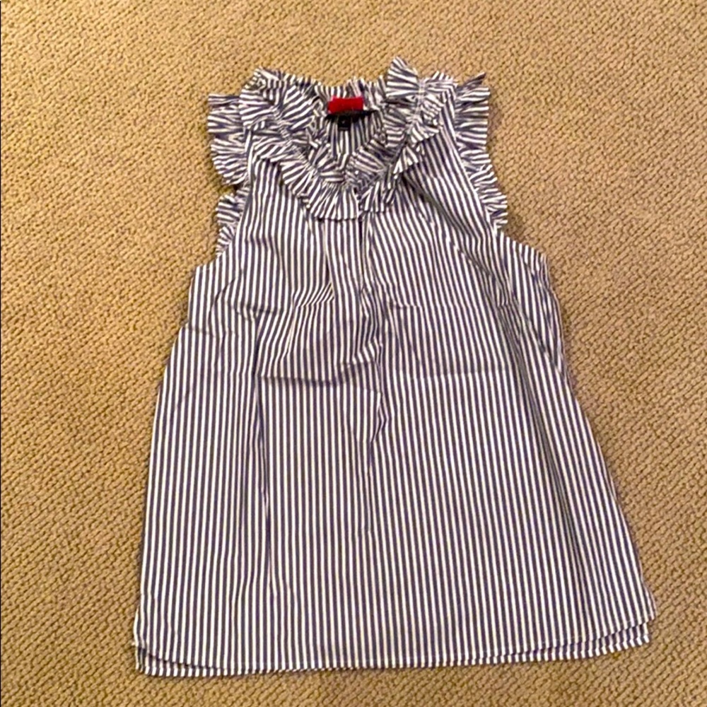 Ruffle neck  sleeveless blouse